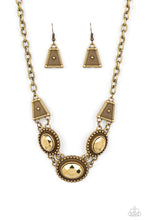 Load image into Gallery viewer, Textured TRAPEZOID - Brass-Paparazzi
